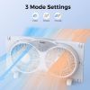 Window Fan with Reversible Airflow Quiet, Twin 9" Blades, Full Remote Control, 3 Functions-3 Speeds, Bathroom Kitchen Window Exhaust Fan