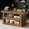 Kitchen Island, Farmhouse 3-Tier Island Table with Large Countertop (OLD SKU:S05790291)