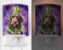 NEW German Wirehaired Pointer King of Mardi Gras Ceramic Night Light Compact, UL-Certified, Ideal for Bedroom, Bathroom, Nursery, Hallway, Kitchen