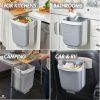 Hanging Foldable Trash Can for Kitchen Cabinet Door | Collapsible Narrow Waste Bin | Compact Travel Trash Can | Space Saving 6 L Plastic Garbage Bin U