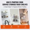 8.6" x 16" Stainless Steel Shelf, Wall Mounted Floating Shelving with Backsplash, 44 lbs Load Capacity Commercial Shelves