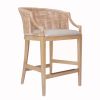 Handcrafted Rattan Counter Stool 25" H