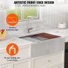 Farmhouse Kitchen Sink, 304 Stainless Steel Drop-In Sinks, Top Mount Single Bowl Basin with Ledge & Accessories