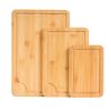 Cutting Board, 3 Pieces, Premium Versatile Bamboo Cutting Board with Food-Grade Oil and Juice Groove