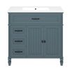 [Video]36" Bathroom Vanity with Sink, Bathroom Cabinet with Drawers, Solid Frame and MDF Board, Two Packages