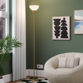 Torchiere Floor Lamp Black Minimalist Standing Light with 3-Way Switch Light Bulbs Not Included (Color: Gold)