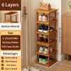 3/6/9-layer Expandable Folding Bamboo Storage Rack, Multi-layer Space-saving Storage Organizer, No Installation Required