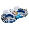 2 inflatable river floaters, equipped with detachable refrigerators and two cup holders, featuring a supportive backrest, and with GRAP ropes