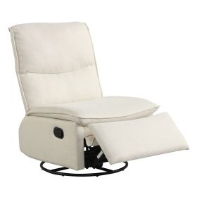 360° Swivel Rocking Chair with Cushioned Back for Living Room (Color: Beige)
