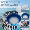 2 inflatable river floaters, equipped with detachable refrigerators and two cup holders, featuring a supportive backrest, and with GRAP ropes