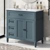 [Video]36" Bathroom Vanity with Sink, Bathroom Cabinet with Drawers, Solid Frame and MDF Board, Two Packages