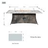 Direct Wicker Patio Fire Pit Dining Set 6-Seat Rectangular Aluminum Table with Rattan Chairs