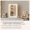 LED Vanity Mirror with Lights Aluminum Frame Bathroom Mirror Dimmable 3 Color Modes Makeup Mirror Memory Function Bedroom