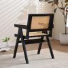 Vintage Solid Wood Rattan Chair, Arm Chair,Dining Chiar, For Dining Room, living Room, Outdoor, Natural