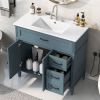 [Video]36" Bathroom Vanity with Sink, Bathroom Cabinet with Drawers, Solid Frame and MDF Board, Two Packages